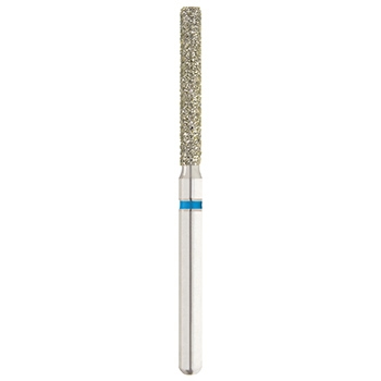 Dental Bur - Diamond Flat End Cylinder - Med Grit - 19mm FG (standard length) - 5 pack