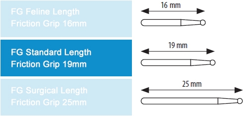 Dental Bur - Round 1/2 - 19mm FG (standard length) - 5 pack